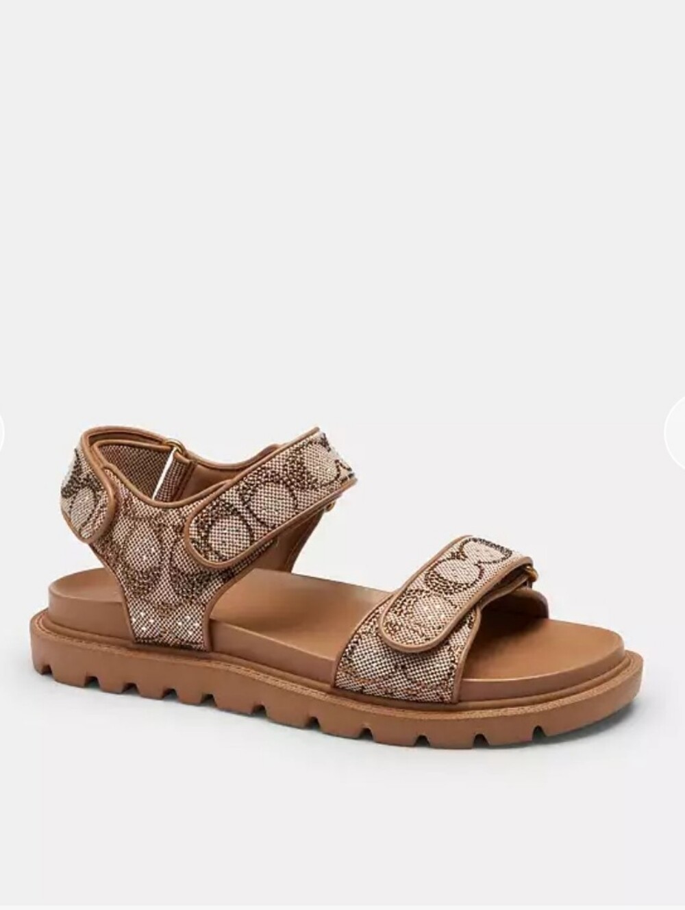 COACH Brynn Signature Jacquard Crystal Sandal